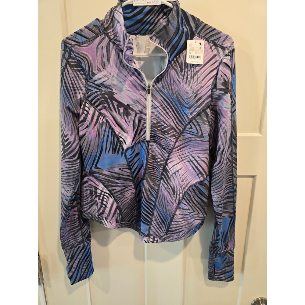 Free People Movement Free Throw Quarter Zip Pullover Blue Purple M